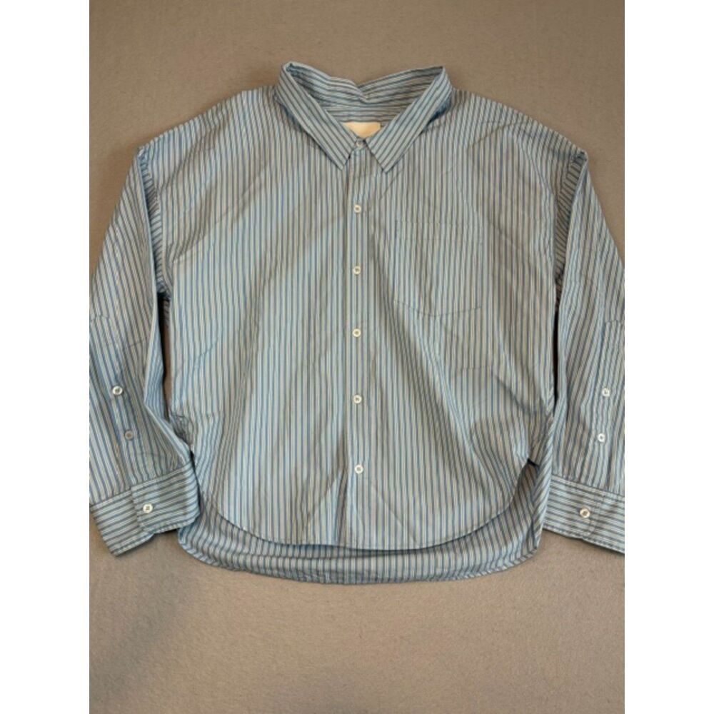 Citizens of Humanity Kayla Cotton Poplin Blue Pinstripe Shirt Small NWOT